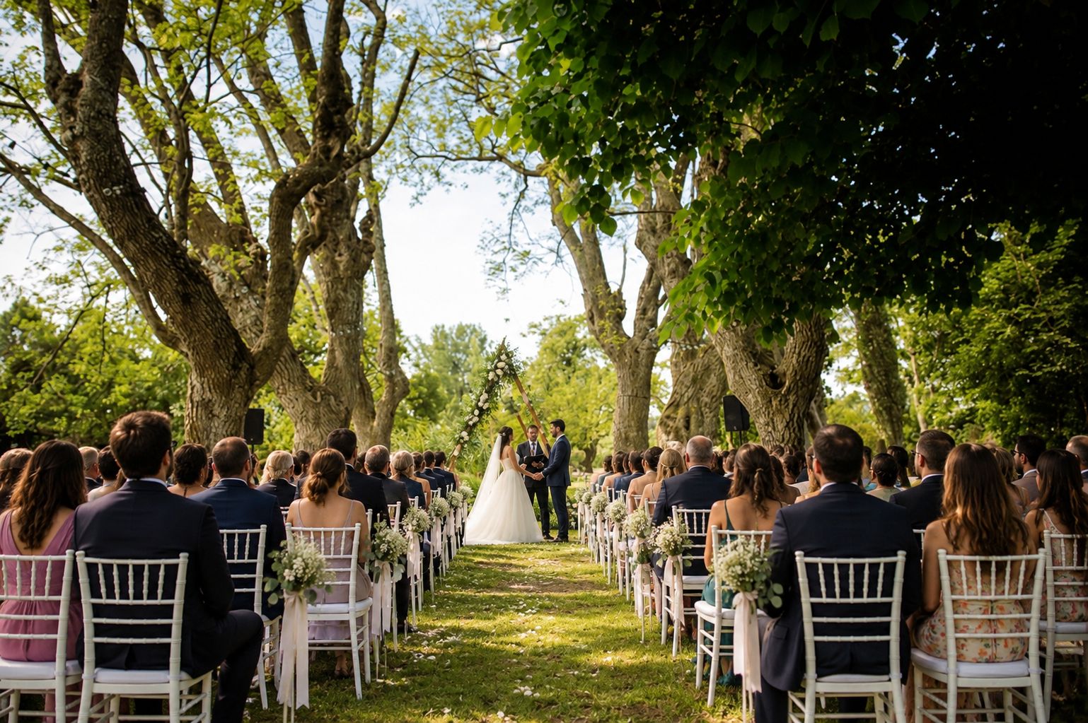 Ceremonia bajo los árboles en La Vigna
